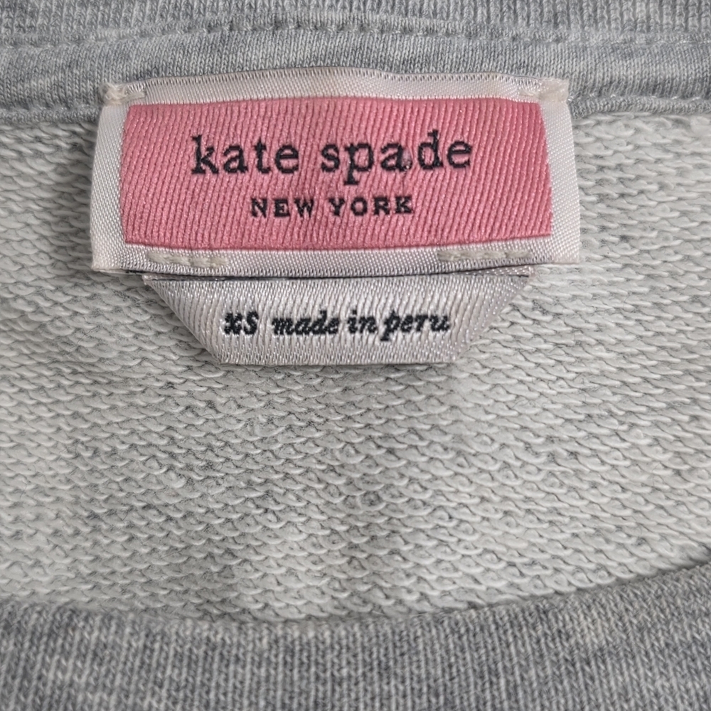 Kate Spade Rain Or Shine Gray Sweatshirt Size XS - Picture 4 of 5